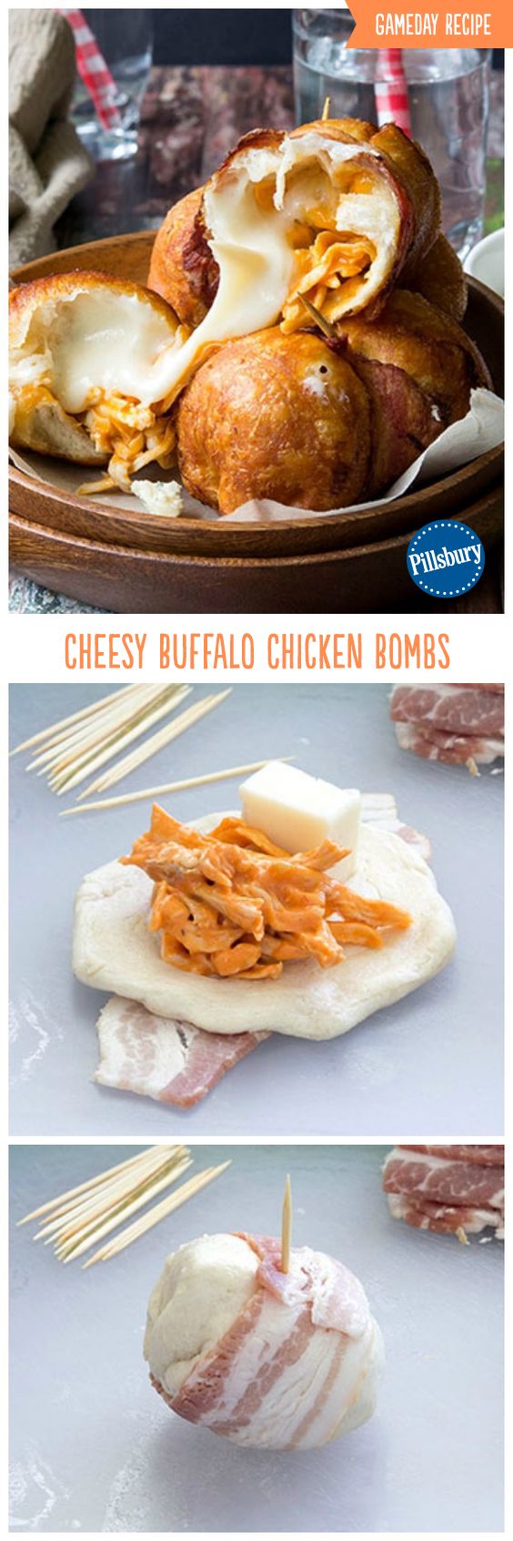 Cheesy Buffalo Chicken Bombs