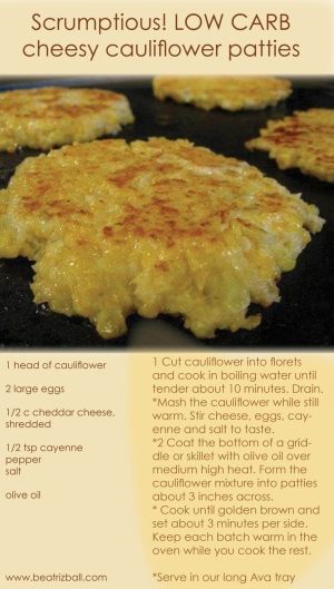 Cheesy cauliflower patties