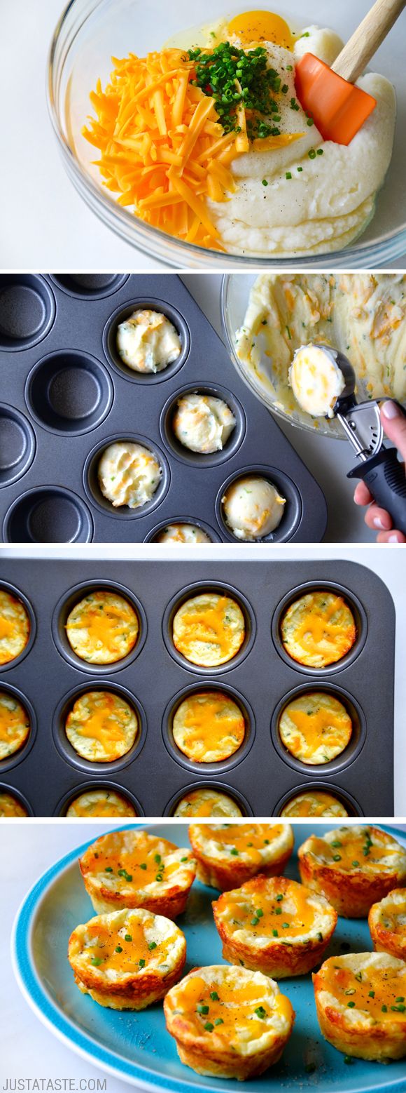 Cheesy Leftover Mashed Potato Muffins