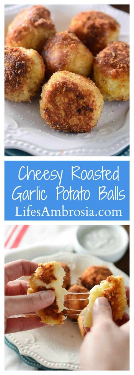 Cheesy Roasted Garlic Potato Balls