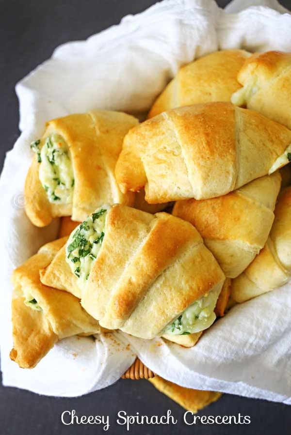 Cheesy Spinach Crescents