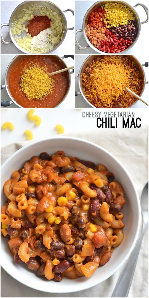 Cheesy Vegetarian Chili Mac