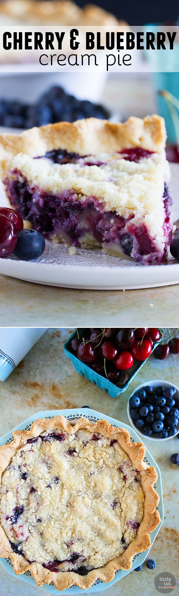 Cherry and Blueberry Cream Pie