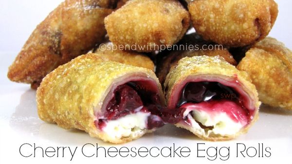 Cherry Cheesecake Egg Rolls