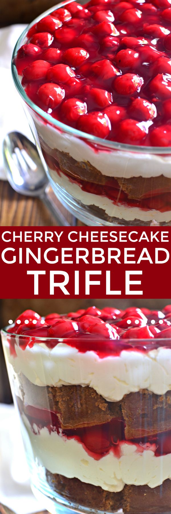 Cherry Cheesecake Gingerbread Trifle