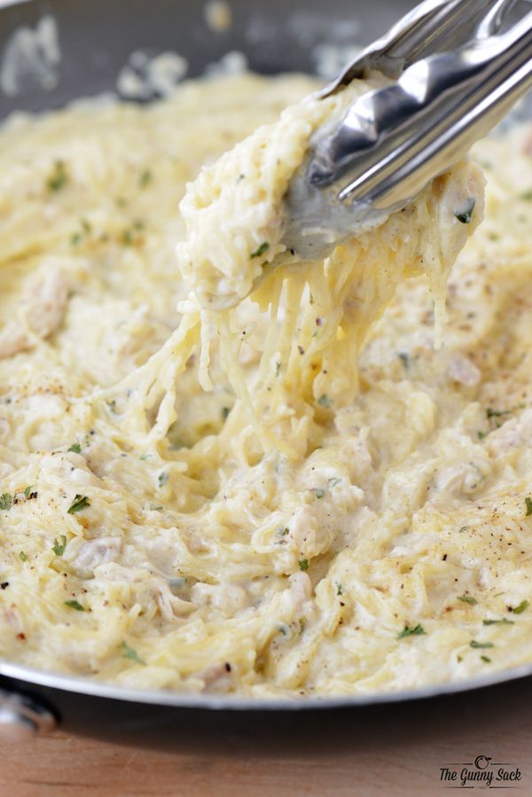 Chicken Alfredo Spaghetti Squash