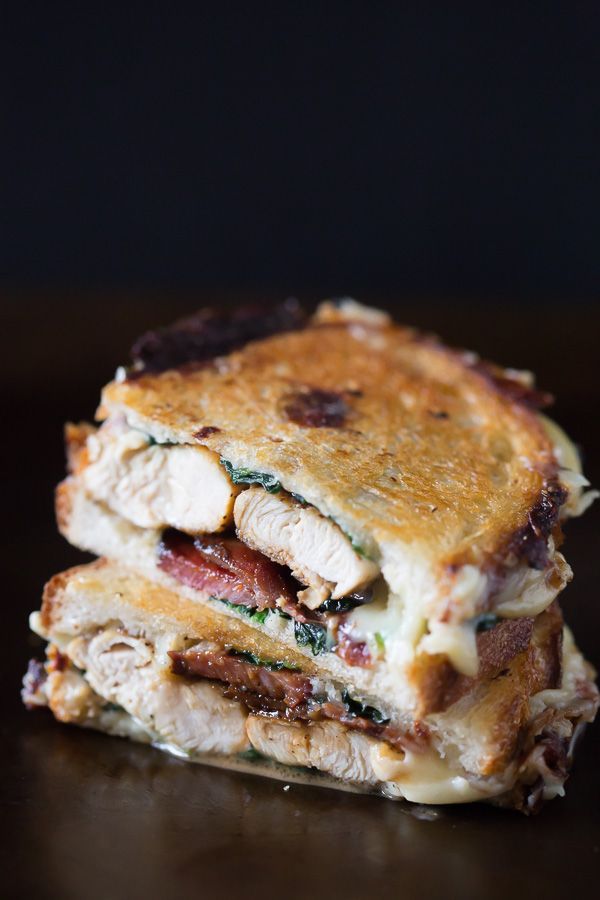 Chicken Bacon Spinach Grilled Cheese