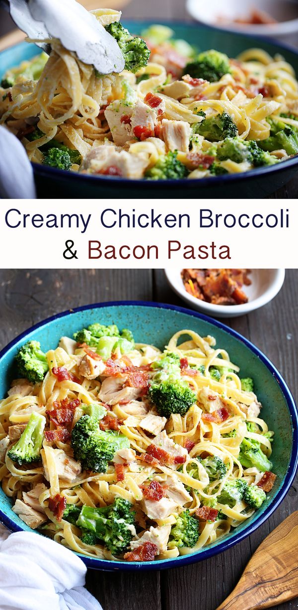 Chicken Broccoli Bacon Fettucini