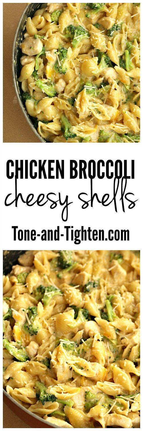 Chicken Broccoli Cheesy Shells Skillet