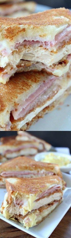 Chicken Cordon Bleu Grilled Cheese