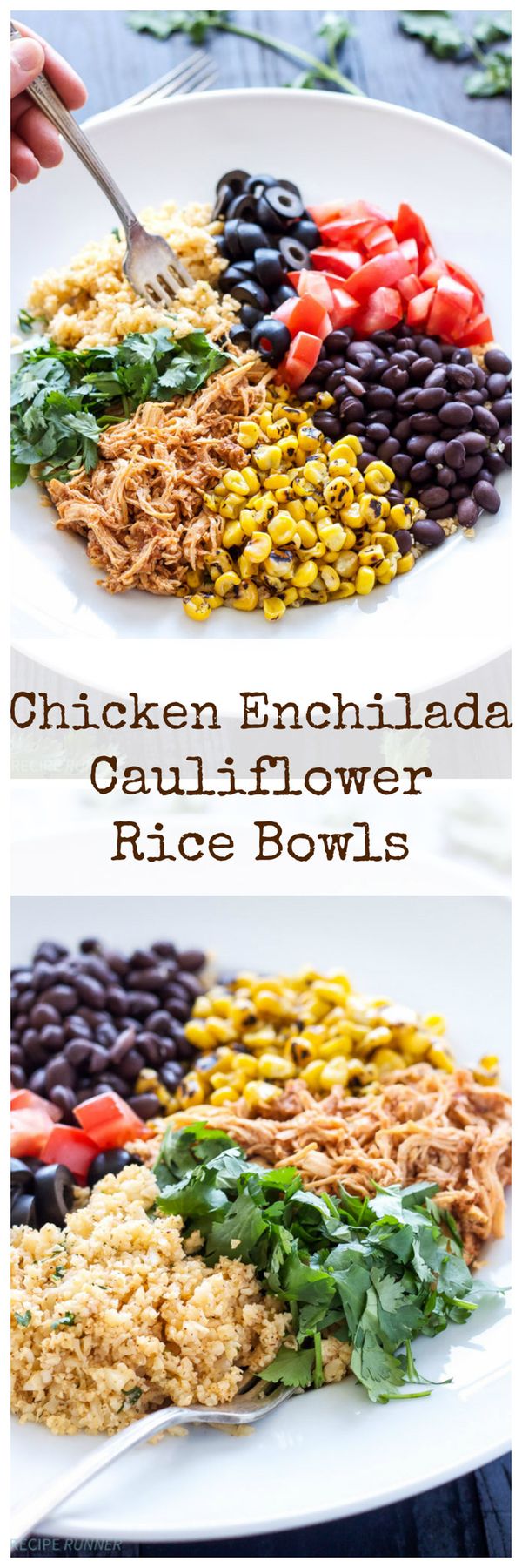 Chicken Enchilada Cauliflower Rice Bowls