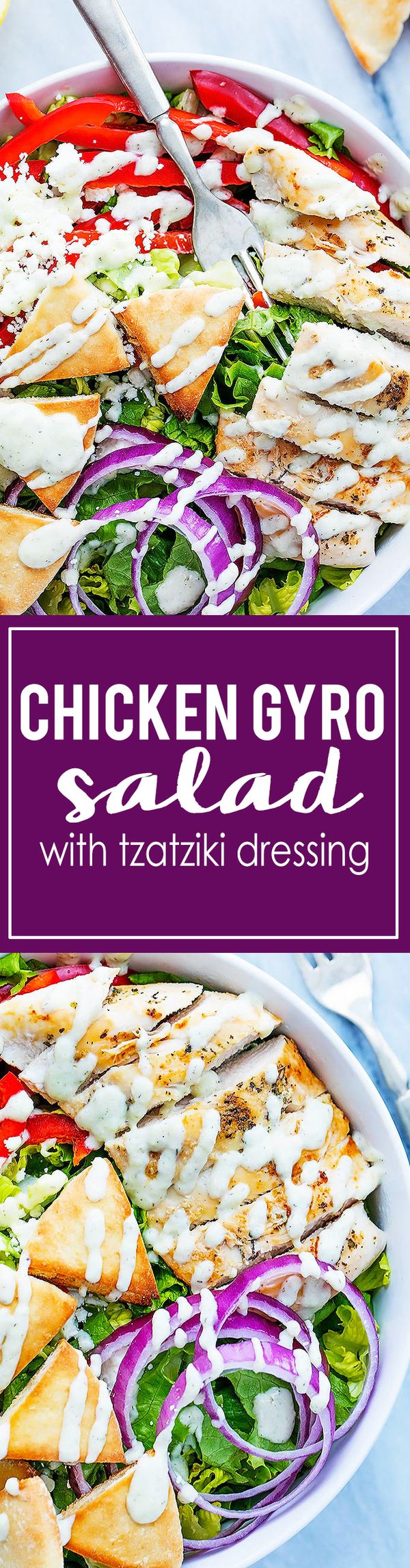 Chicken Gyro Salad with Tzatziki Dressing