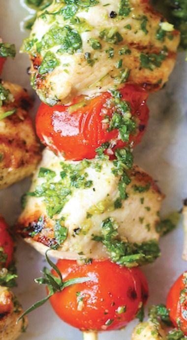 Chicken Pesto Kabobs