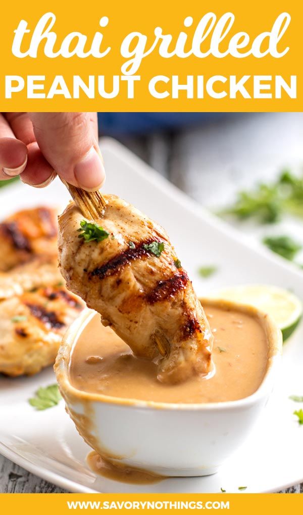 Chicken Skewers with Satay Style Peanut Sauce