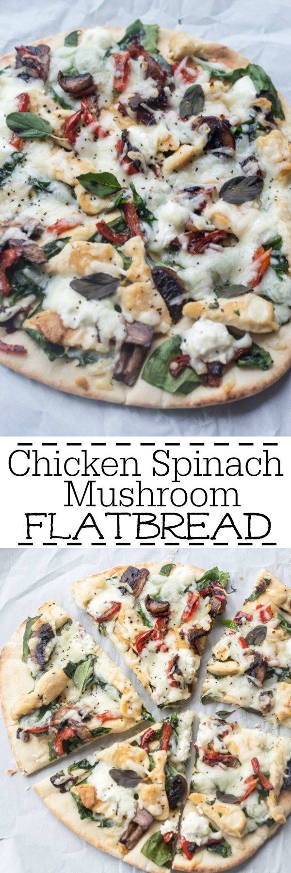 Chicken Spinach Mushroom Flatbread