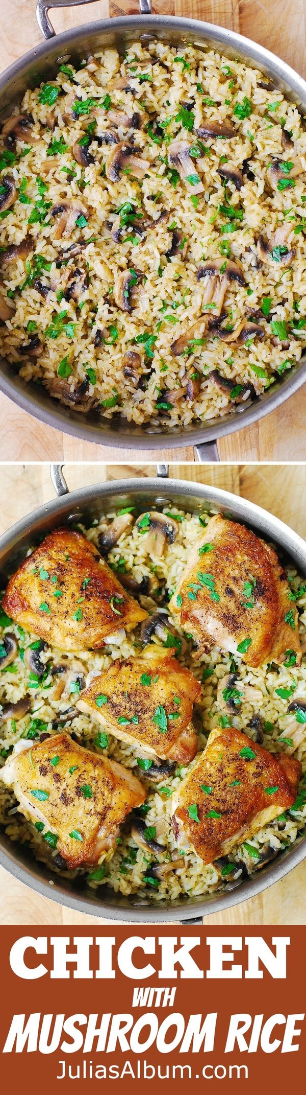 Chicken Thighs with Mushroom Rice