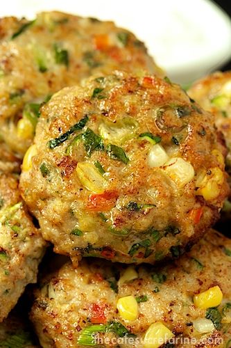 Chicken, Zucchini and Fresh Corn Burgers