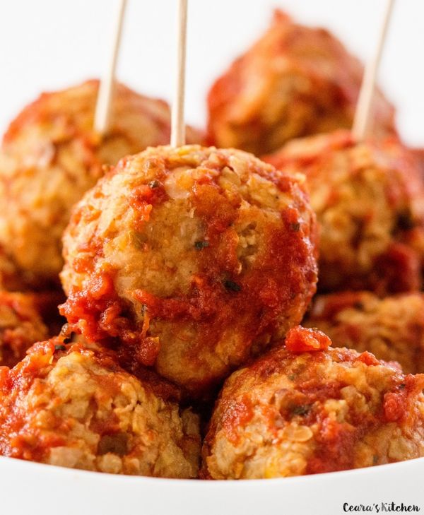 Chickpea Balls in Marinara Sauce