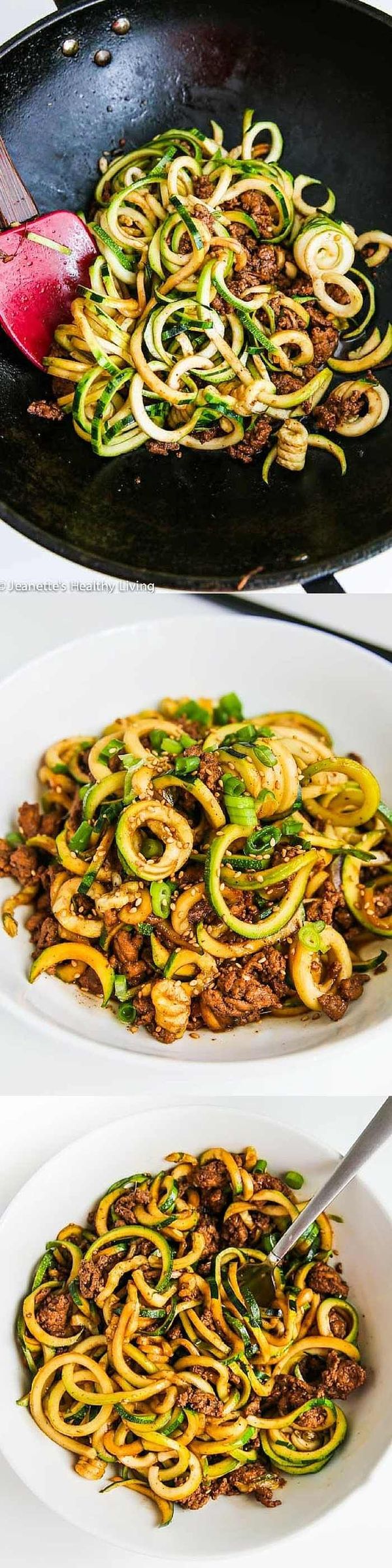 Chinese Five Spice Ground Turkey Zucchini Noodles