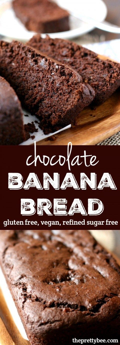 Chocolate Banana Bread (Gluten Free, Vegan, Refined Sugar Free