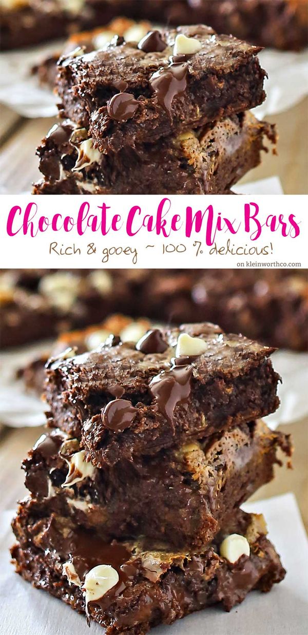 Chocolate Cake Mix Bars