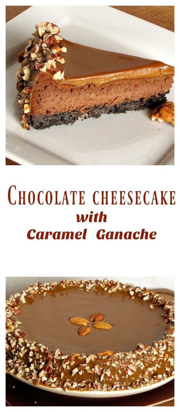 Chocolate Cheesecake with Caramel Ganache