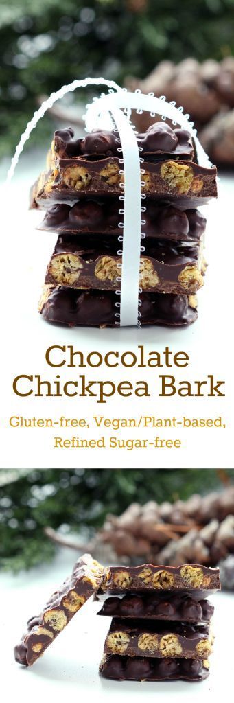 Chocolate Chickpea Bark (Gluten-Free, Vegan / Plant-Based, Refined Sugar-Free