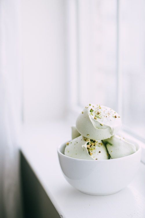 Chocolate Chip & Pistachio Meringue Cookies