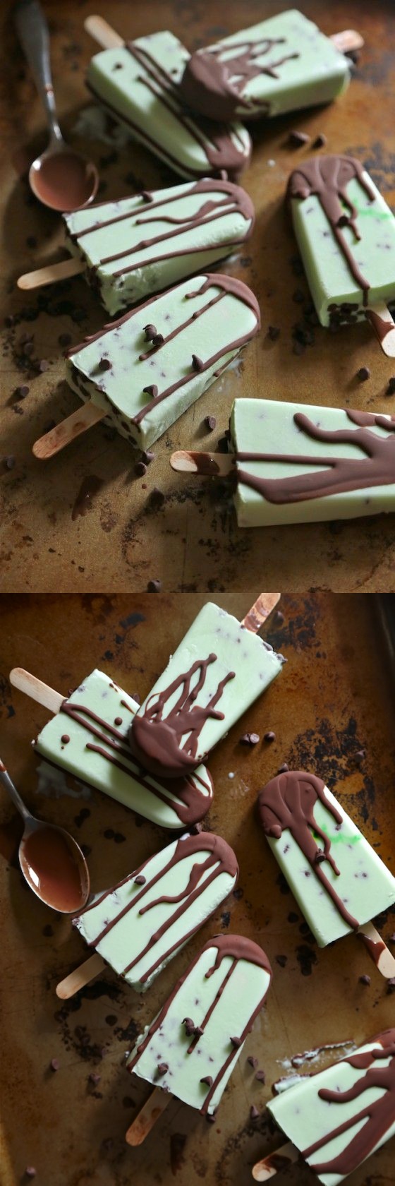 Chocolate Chip Mint Greek Yogurt Pops