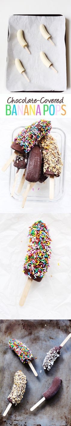 Chocolate-Covered Banana Pops