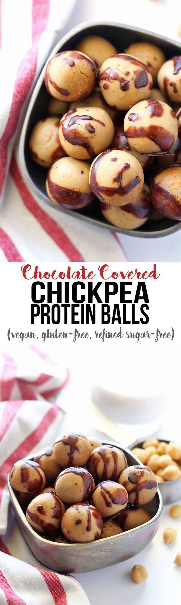 Chocolate Covered Chickpea Protein Balls