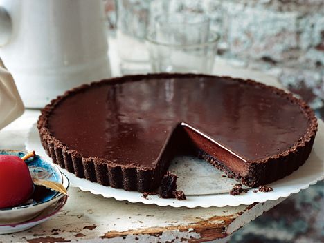 Chocolate Glazed Chocolate Tart