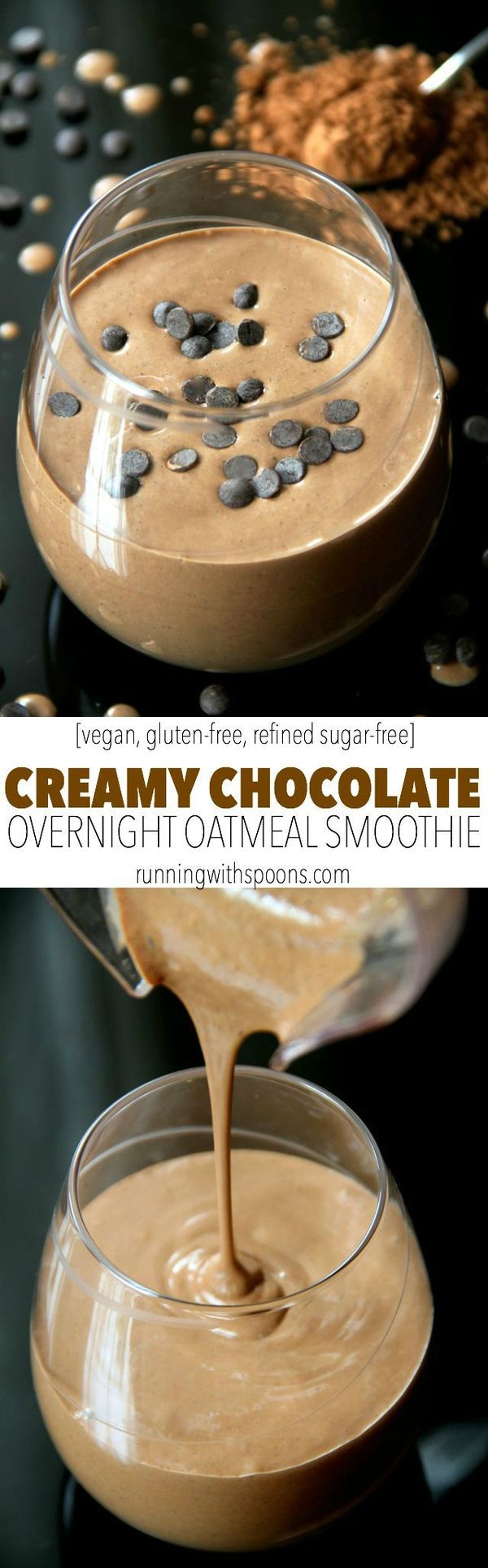 Chocolate Overnight Oatmeal Smoothie