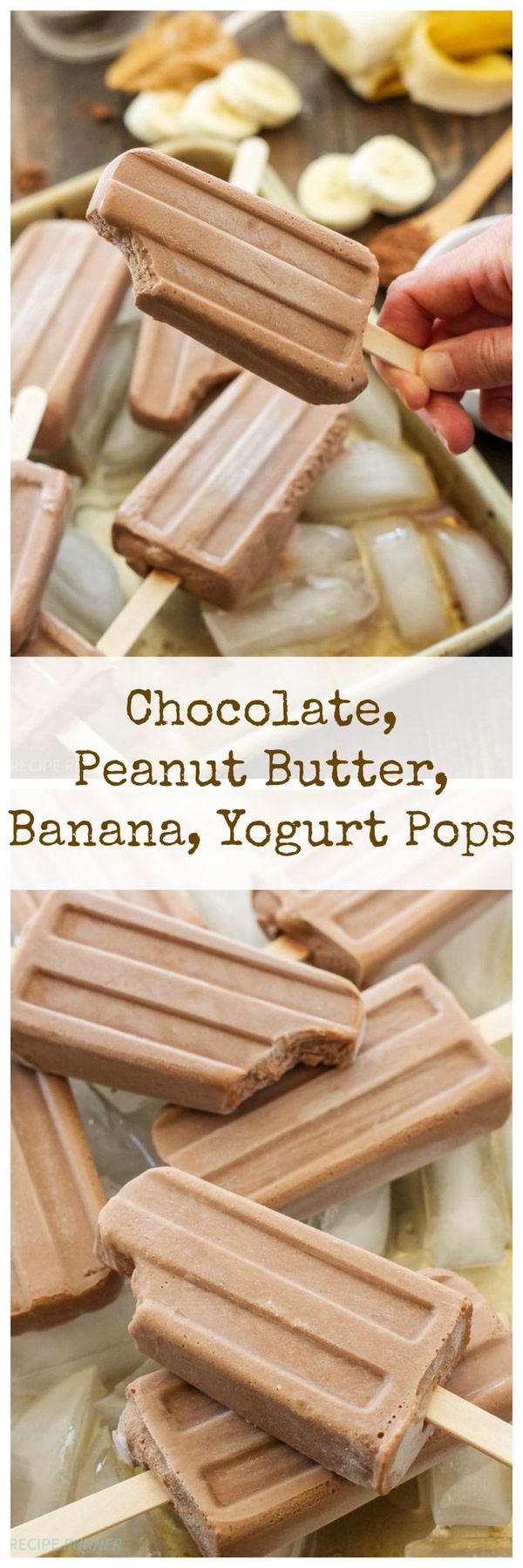 Chocolate, Peanut Butter, Banana, Yogurt Pops