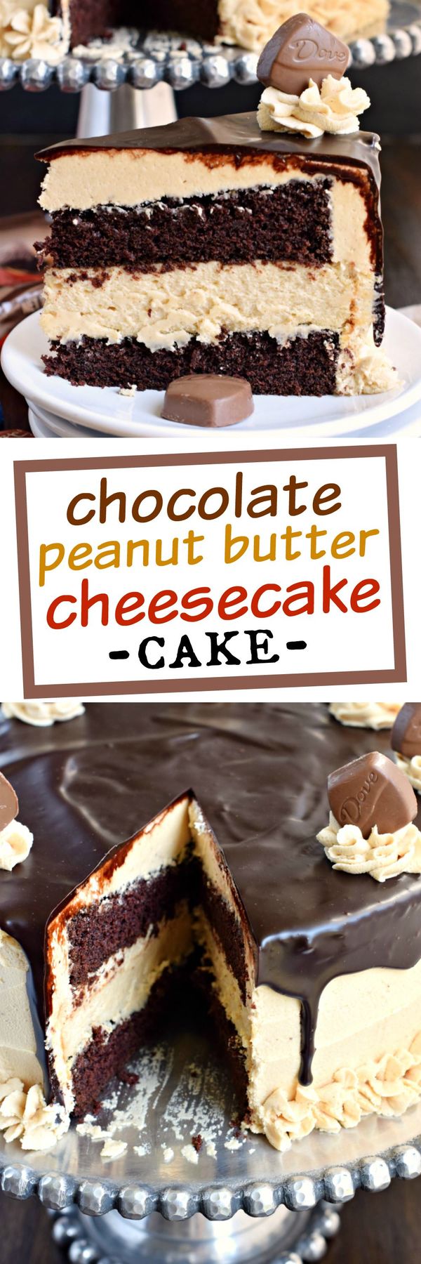 Chocolate Peanut Butter Cheesecake Cake