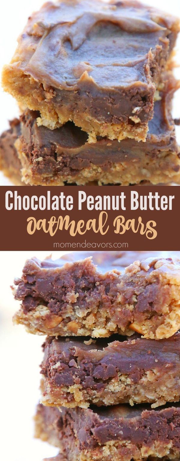 Chocolate Peanut Butter Oatmeal Bars