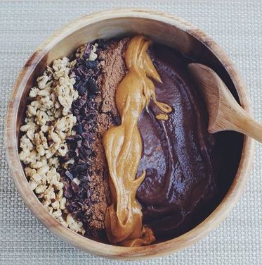 Chocolate Peanut Butter Protein Acai Bowl