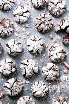 Chocolate Peppermint Crinkle Cookies