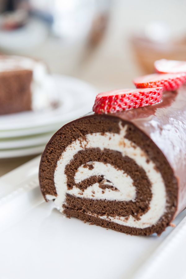 Chocolate Swiss Roll Cake