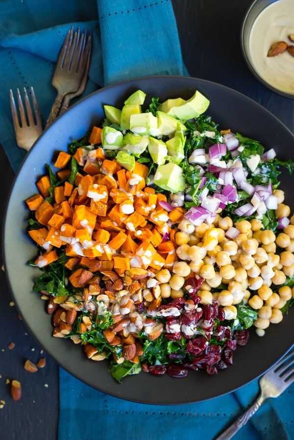 Chopped Kale Power Salad with Lemon Tahini Dressing