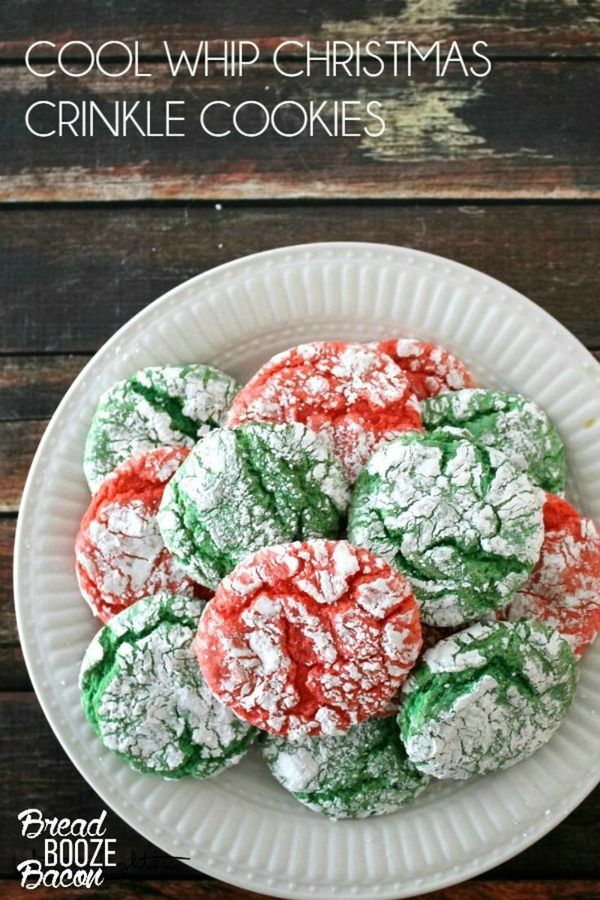 Christmas Crinkle Cool Whip Cookies