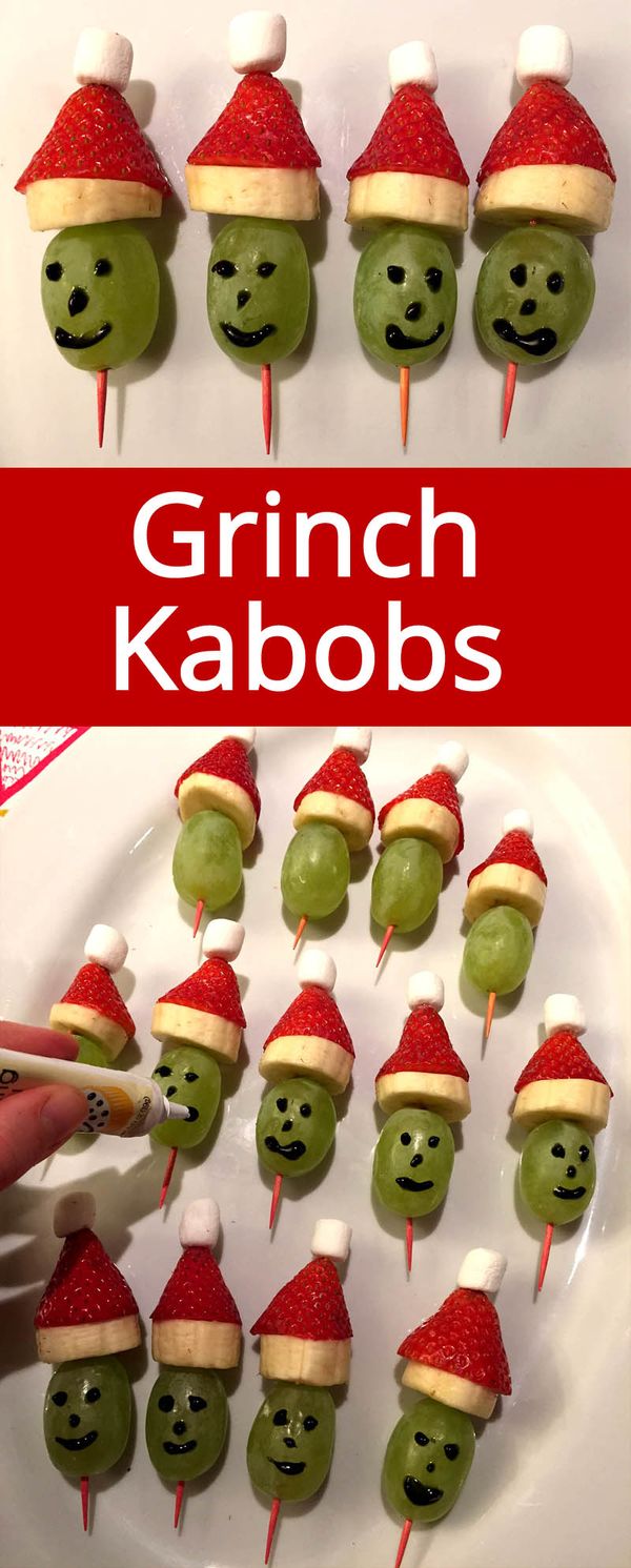 Christmas Grinch Fruit Kabobs Skewers