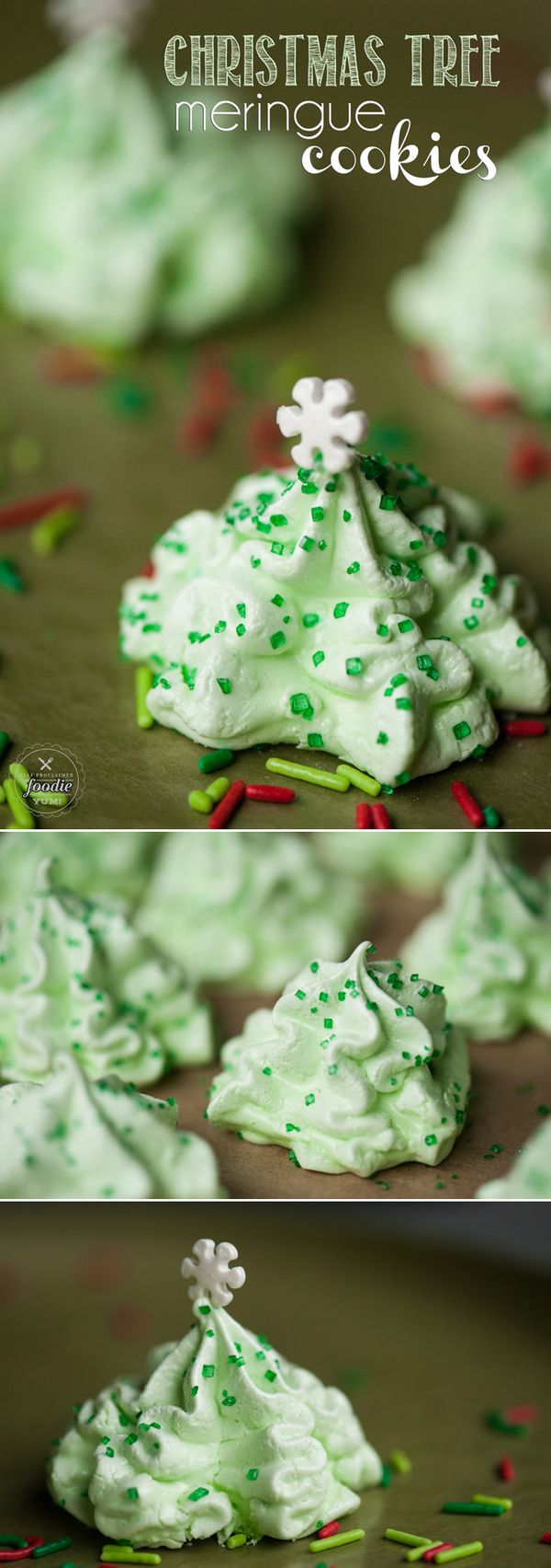 Christmas Tree Meringue Cookies