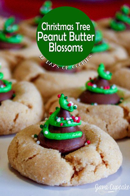 Christmas Tree Peanut Butter Blossoms