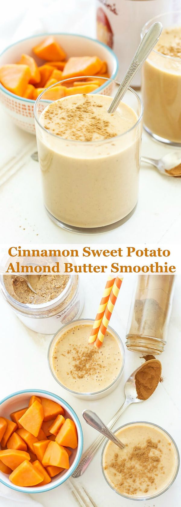 Cinnamon Sweet Potato Almond Butter Smoothie