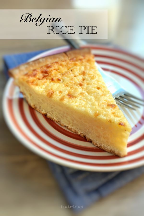 Classic Homemade Belgian Rice Pie