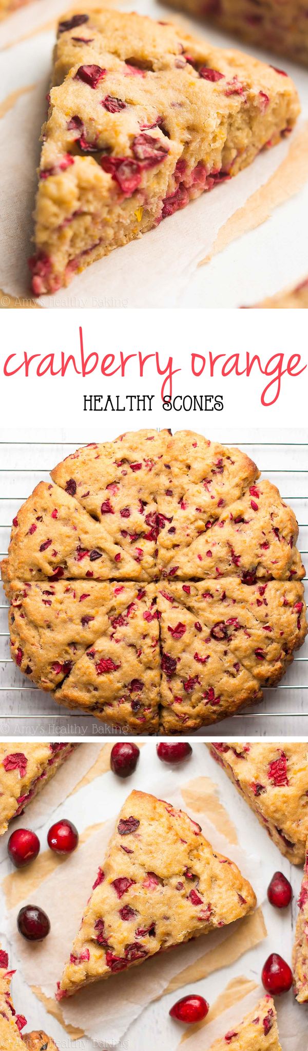 Clean Cranberry Orange Scones