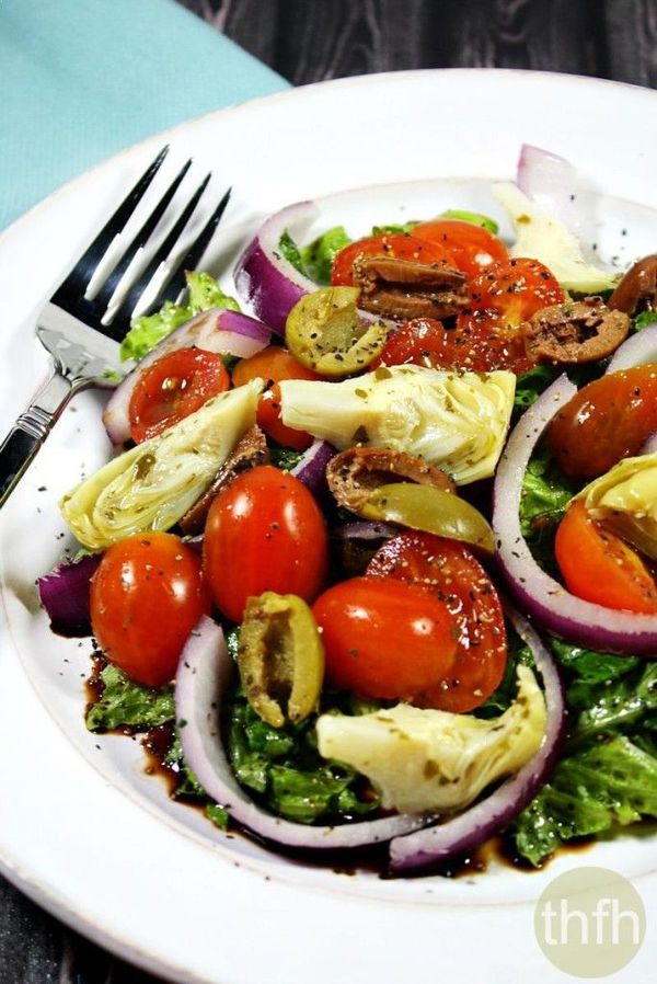 Clean Eating Vegan Greek Salad (Vegan, Gluten-Free, Dairy-Free, Paleo-Friendly