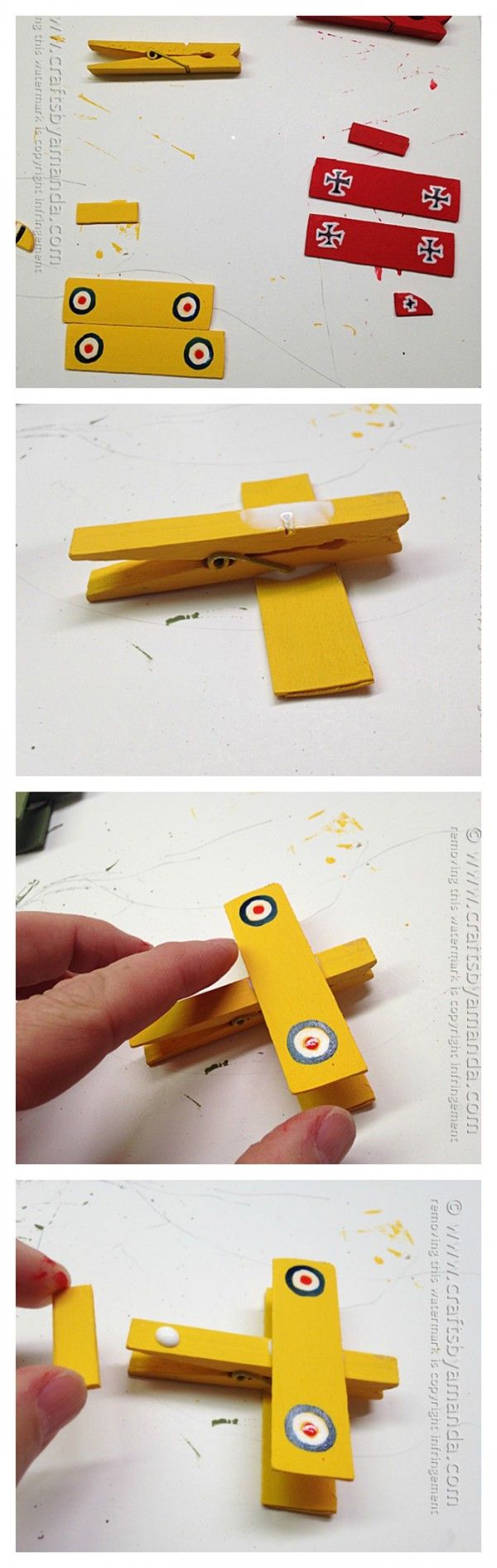 Clothespin Airplanes: Snoopy and the Red Baron