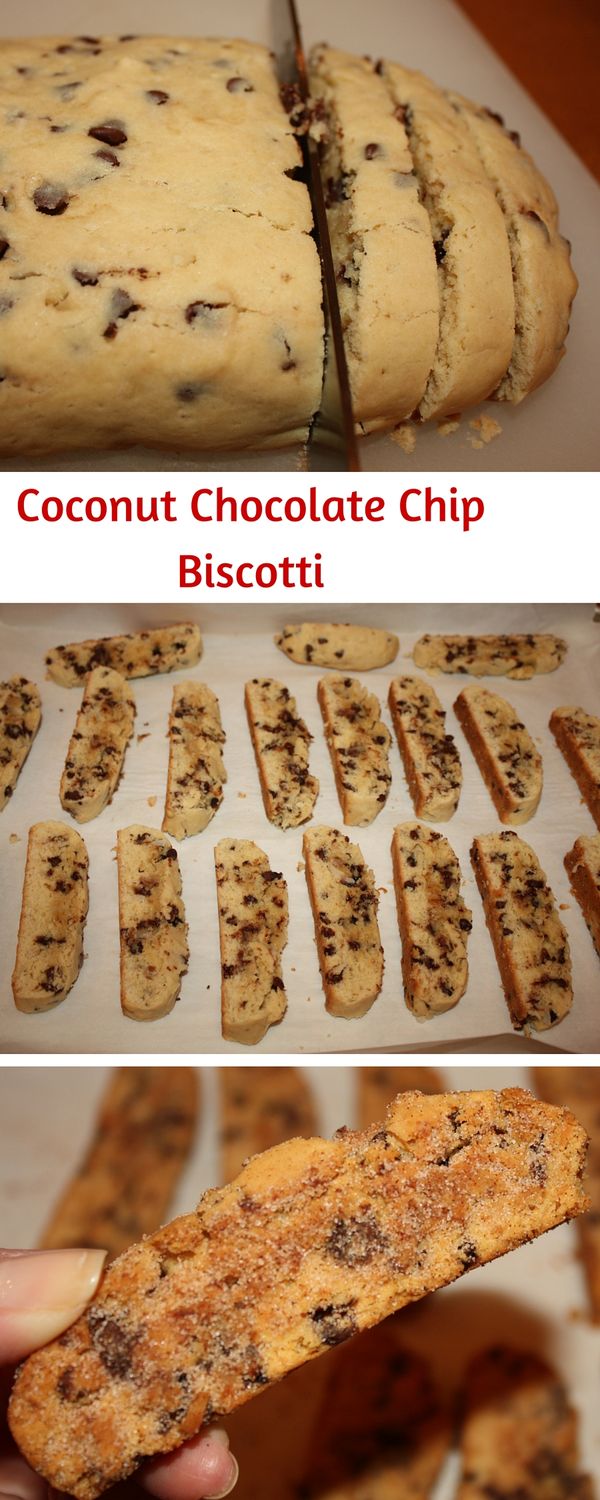 Coconut Chocolate Chip Biscotti